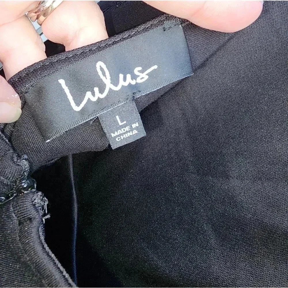 NWT! Lulus Need You Close Black Lace Backless Skater DressโFit & Flare L - Picture 9 of 10